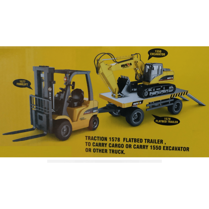 HUINA 1576 Forklift With Flatbed Trailer 1:10 2.4GHz RC Truck - iHobby Online