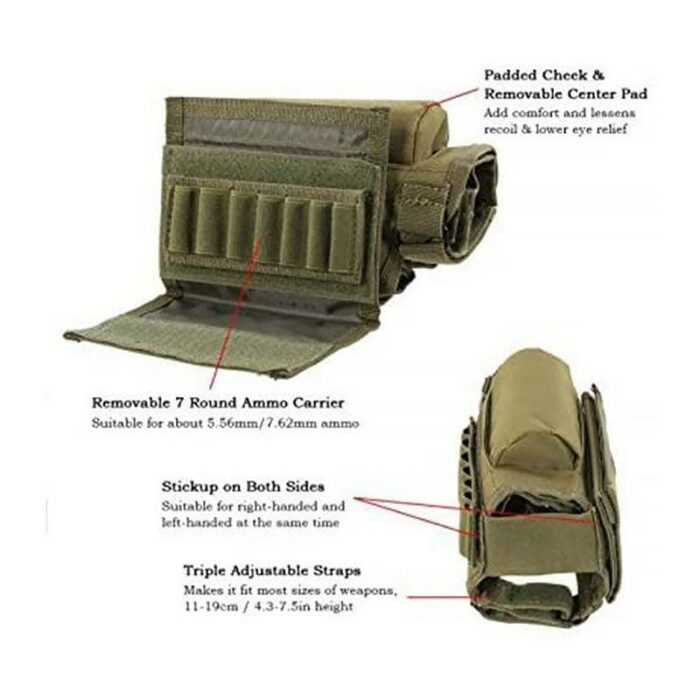 Tactical Strap On Rifle Butt Stock Cheek Rest Pad - iHobby Online