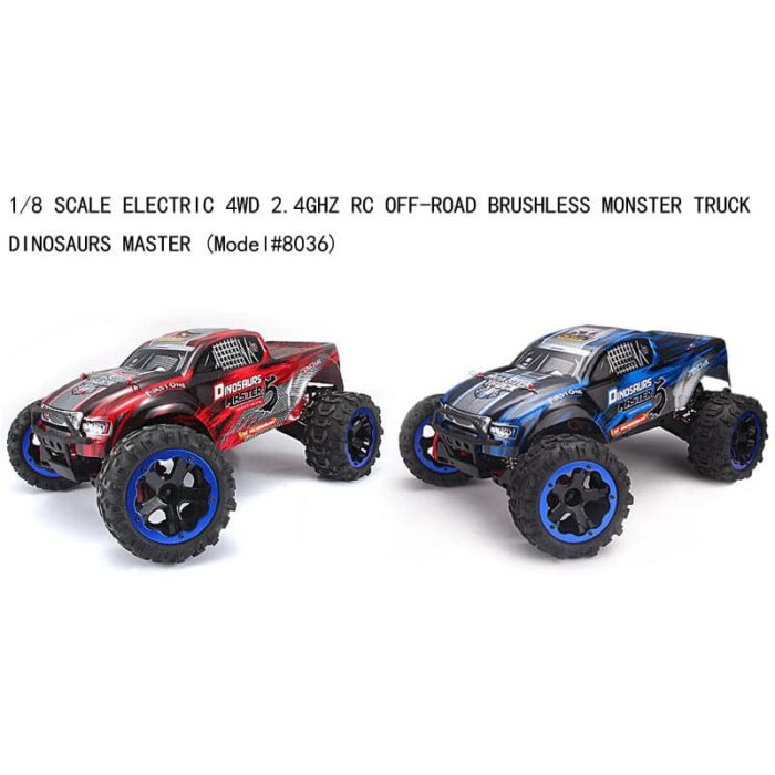 REMO HOBBY MONSTER TRUCK DINOSAURS MASTER BRUSHLESS 1/8 4WD RC CAR #8036 - Image 3