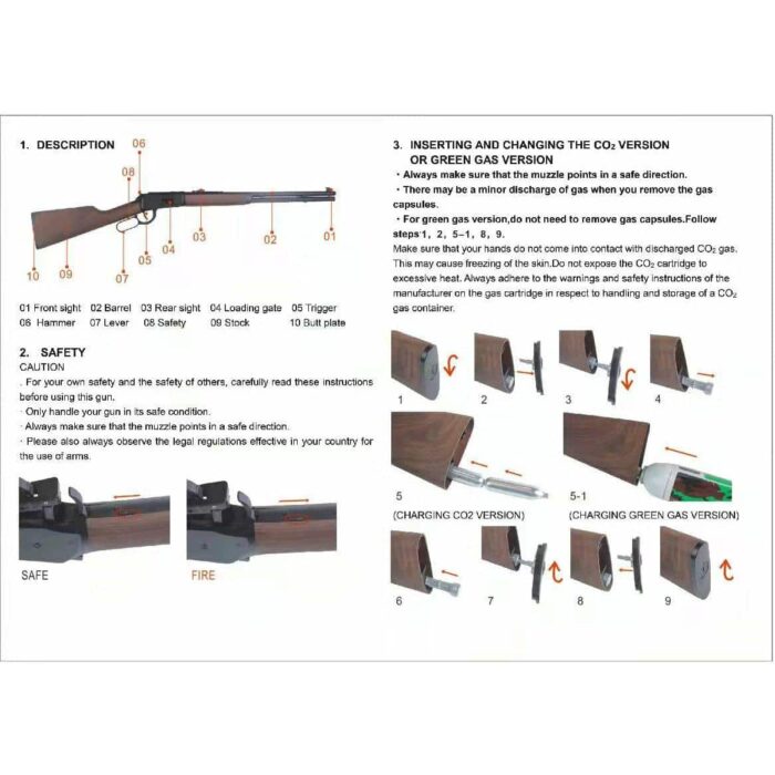 DOUBLE BELL WINCHESTER M1894 CO2 GAS POWERED GEL BLASTER REAL WOOD VERSION - iHobby Online