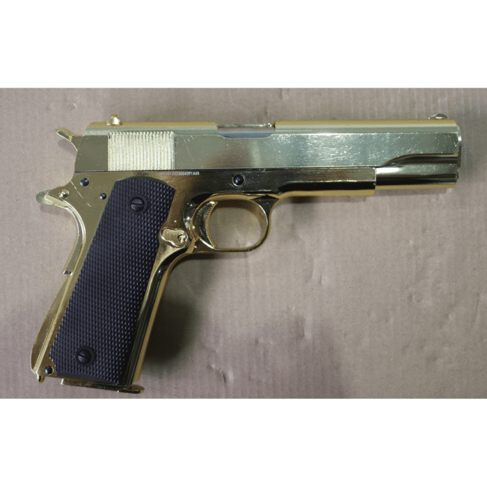 GOLDEN EAGLE 3305GD GM1911 GEL BLASTER GREEN GAS POWERED GAS BLOWBACK (Golden Chrome with Marking) - Image 2