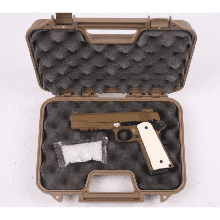 GOLDEN EAGLE 3404T GM1911 GEL BLASTER GREEN GAS POWERED Hi-Capa 5.1 VERSION GAS BLOWBACK (Colour: Tan) - iHobby Online