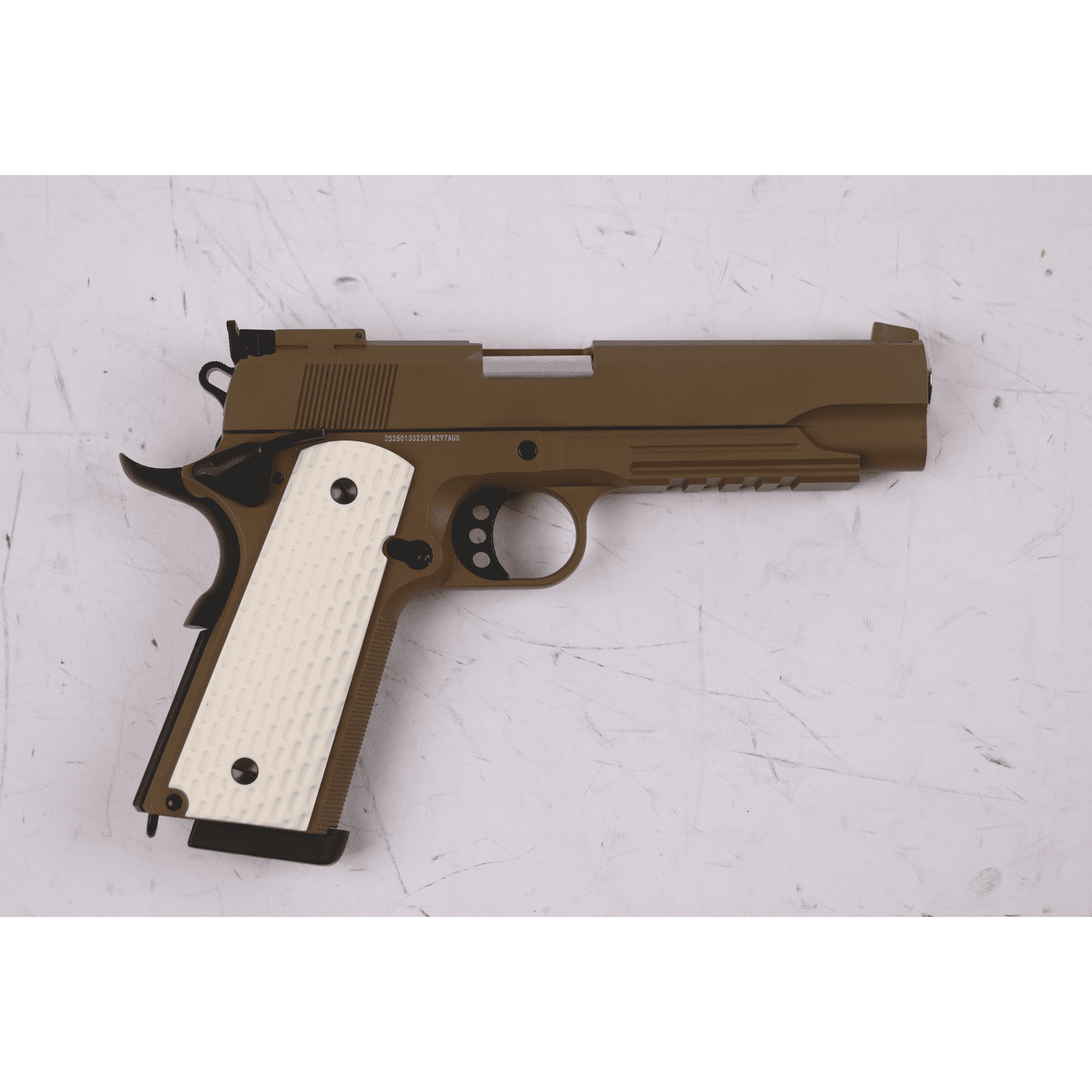 GOLDEN EAGLE 3404T GM1911 GEL BLASTER GREEN GAS POWERED Hi-Capa 5.1 VERSION GAS BLOWBACK (Colour: Tan) - iHobby Online