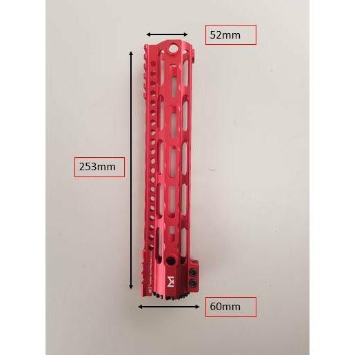 10" Midwest V1 Handguard Metal Gel Blaster Handguard Fishbone (Red) - iHobby Online