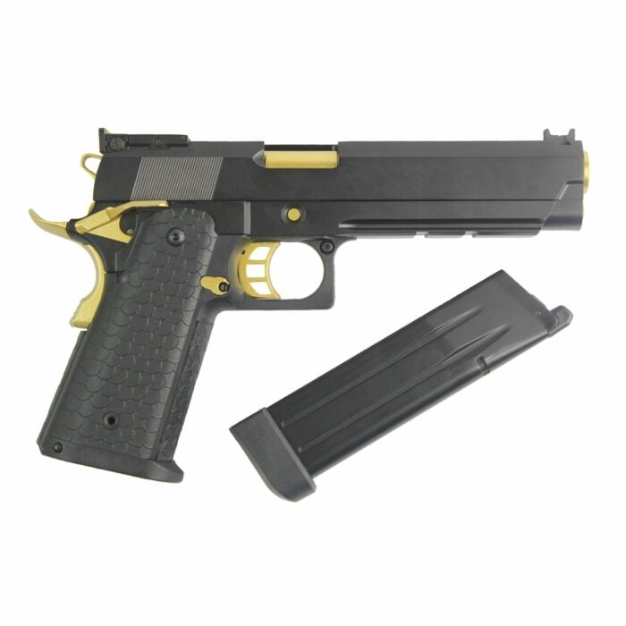 DOUBLE BELL HI-CAPA 5.1 IPSC  Gel blaster Gas POWERED Blowback (Black with Golden) - iHobby Online