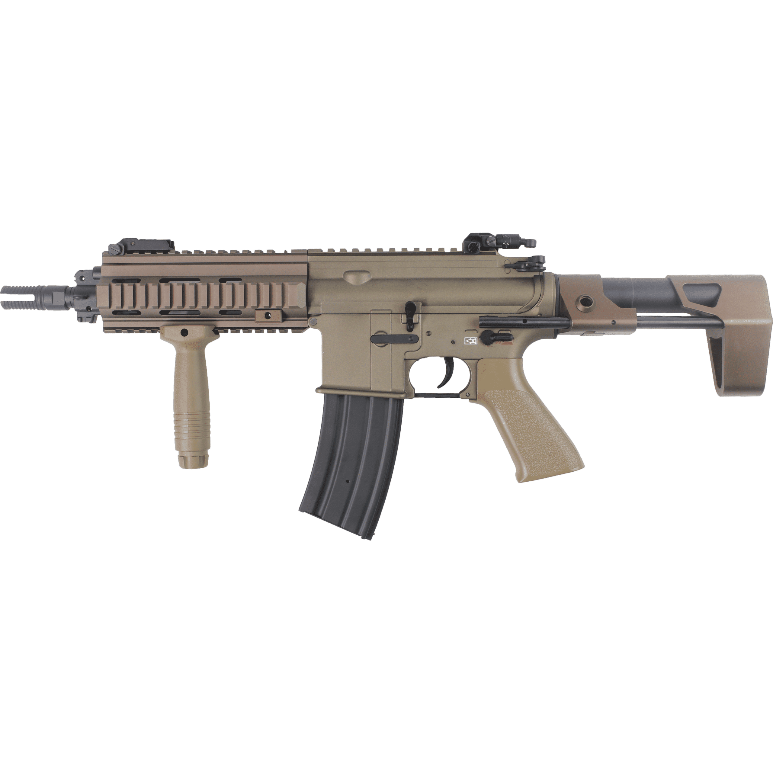 DOUBLE BELL HK416C Real Engraved Metal Electric Gel Blaster (Colour Tan) - iHobby Online