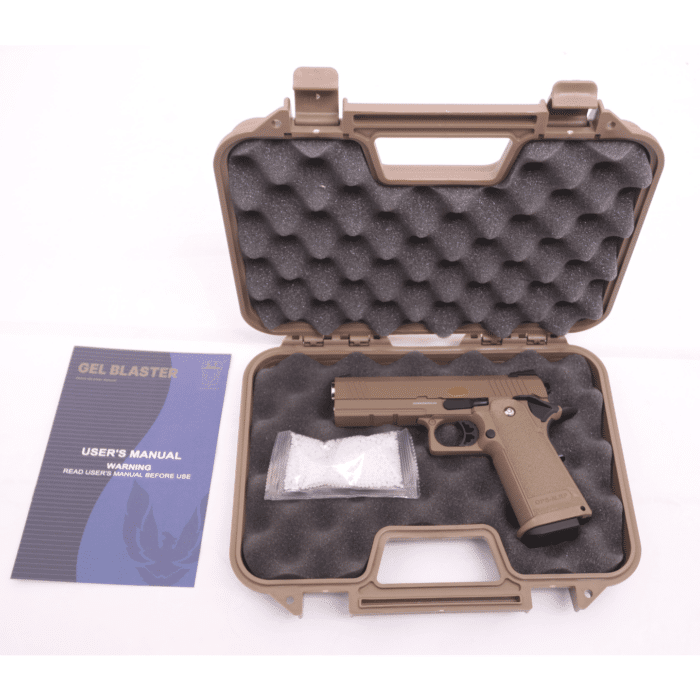 GOLDEN EAGLE 3303T REPLIQUE PISTOLET BILLE OPS M.RP HI CAPA 4.3 VERSION GAS/CO2 BLOWBACK FULL METAL GEL BLASTER (Colour: Tan) - iHobby Online