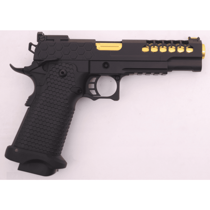 GOLDEN EAGLE 3339 FULL METAL CNC HEX CUT 1911 GEL BLASTER Hi-Capa 5.1 VERSIO GAS/CO2 POWERED BLOW BACK - iHobby Online