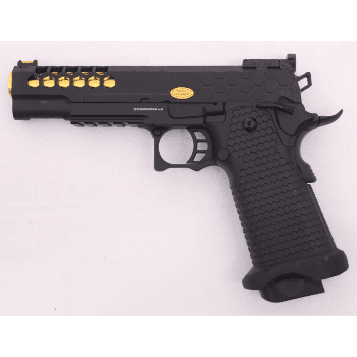 GOLDEN EAGLE 3339 FULL METAL CNC HEX CUT 1911 GEL BLASTER Hi-Capa 5.1 VERSIO GAS/CO2 POWERED BLOW BACK - iHobby Online