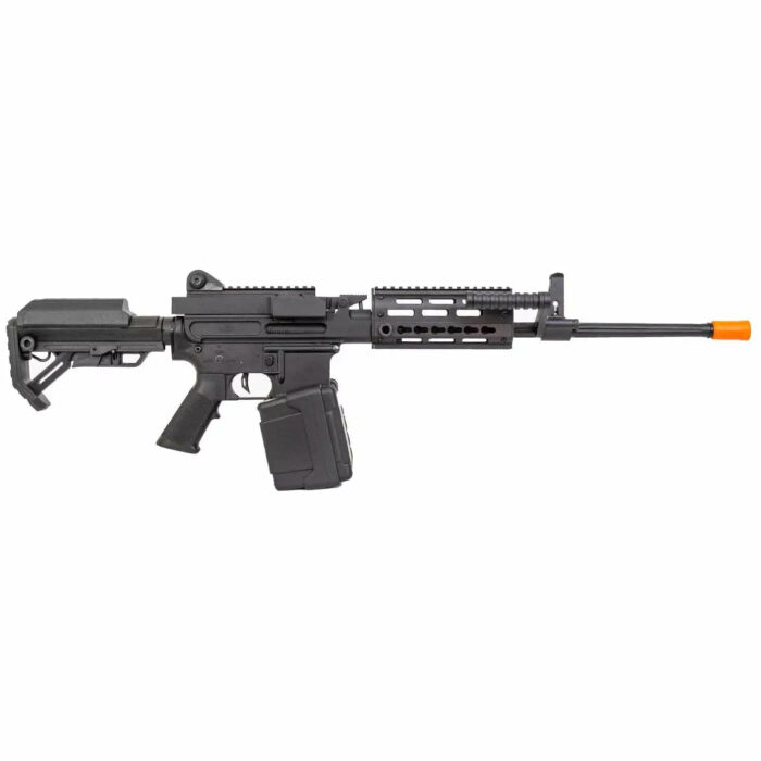 Golden Eagle 6669 Fightlite MCR Machine Gun AEG Rifle Full Metal Gel Blaster (Black with Long Barrel) - iHobby Online