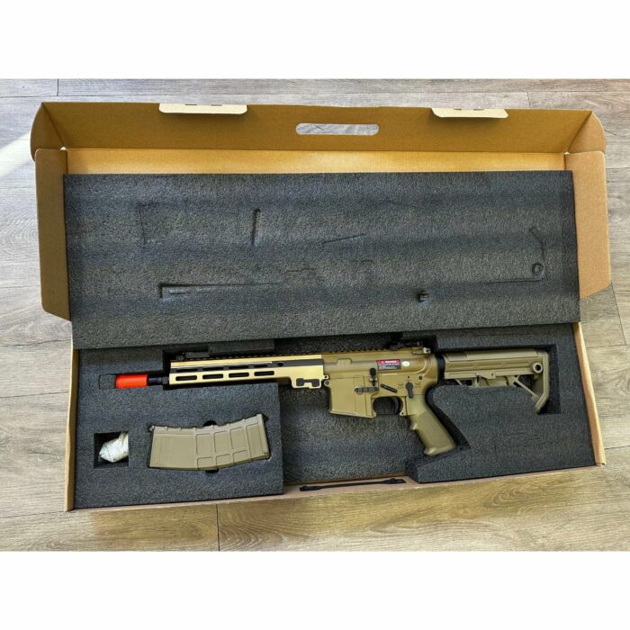 GOLDEN EAGLE MC6595MT MK16 9" M-LOK FULL METAL GEL BLASTER GREEN GAS POWERED GAS BLOWBACK RIFLE (Colour: TAN) - Image 4