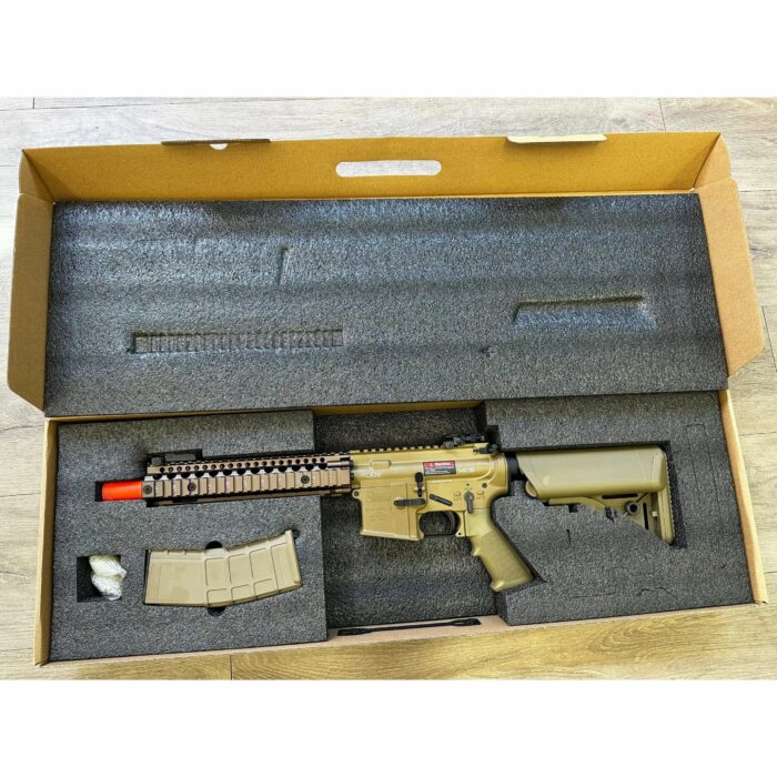 GOLDEN EAGLE MC6593MT-T MK18 MOD1 FULL METAL GEL BLASTER GREEN GAS POWERED GAS BLOWBACK RIFLE (Colour: TAN) - Image 4