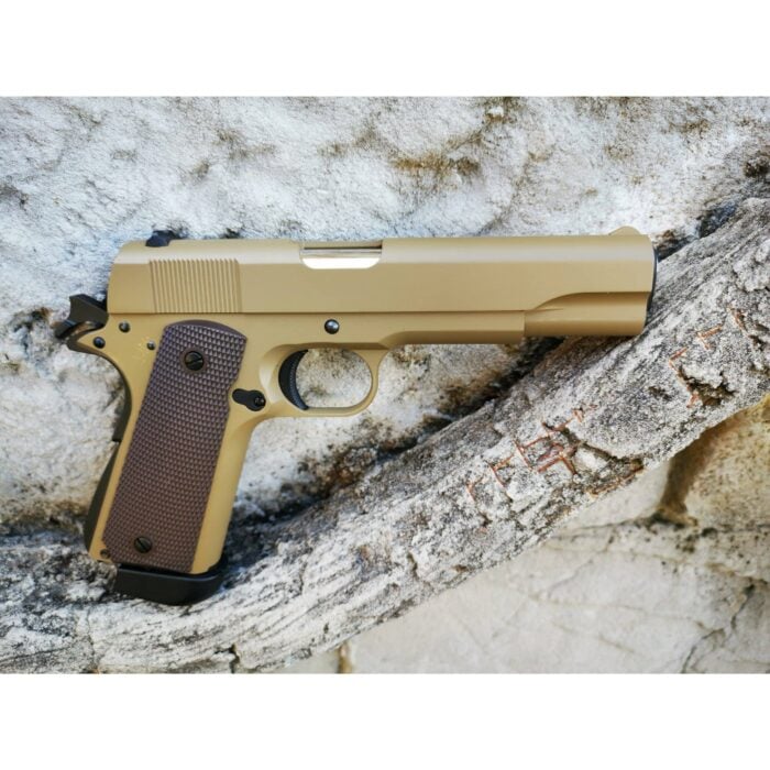 GOLDEN EAGLE 3306T GM1911 GEL BLASTER (CO2 POWERED) Hi-Capa 4.3 VERSION GAS BLOWBACK (Colour: Tan) - iHobby Online