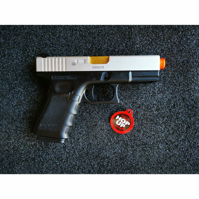 DOUBLE BELL Glock 19 GEN4 Gas Blowback Gel Blaster Full Engraving Resin Frame Edition Green Gas Version (Silver slides) - iHobby Online
