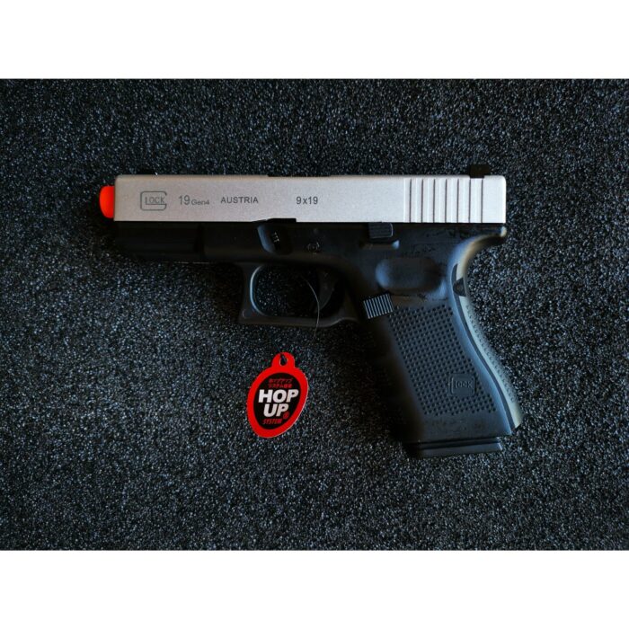 DOUBLE BELL Glock 19 GEN4 Gas Blowback Gel Blaster Full Engraving Resin Frame Edition Green Gas Version (Silver slides) - iHobby Online