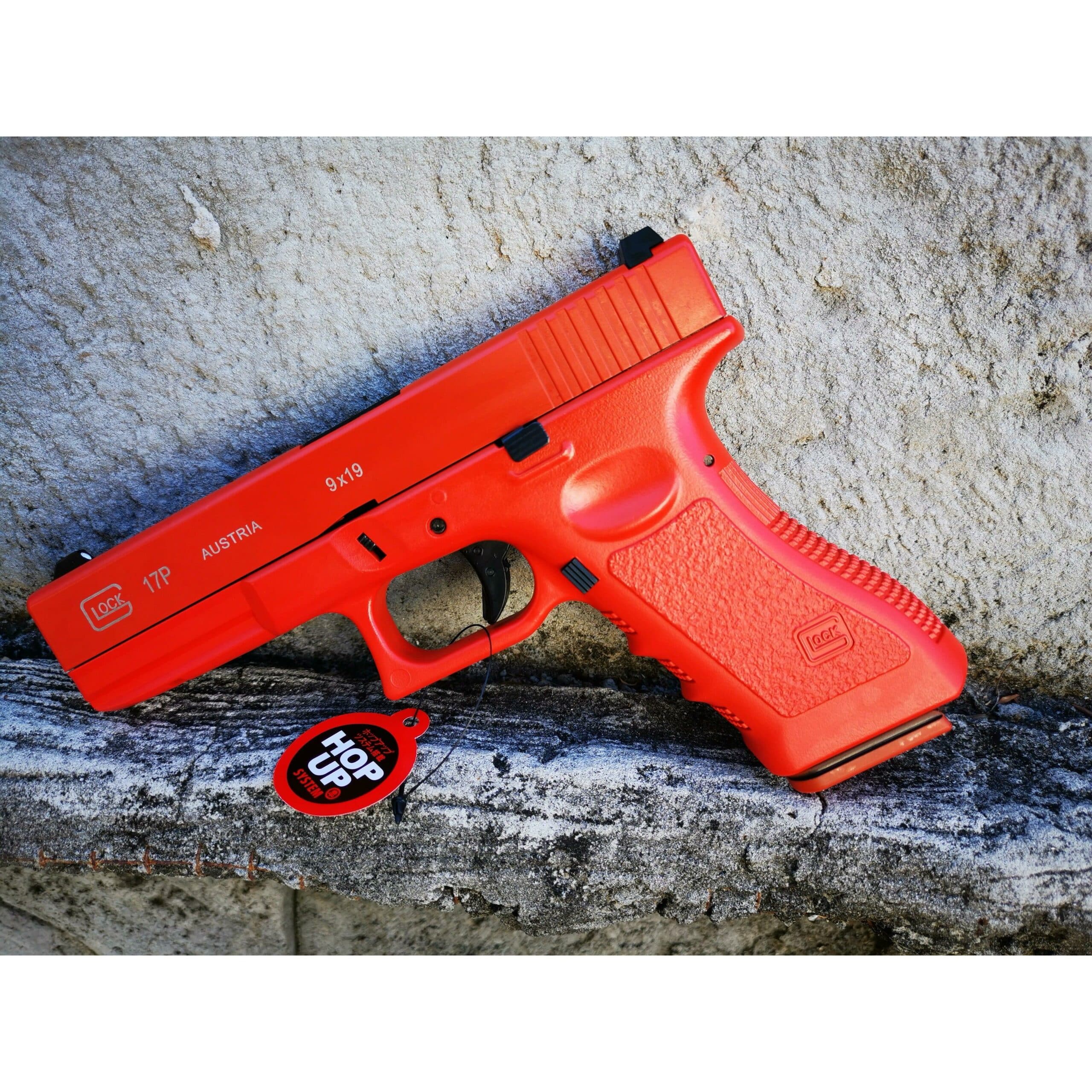 Double Bell Glock 17 G17P Gen5 Type Coloring Gas Blowback Gel Blaster Red Practice Custom Green Gas Version - iHobby Online