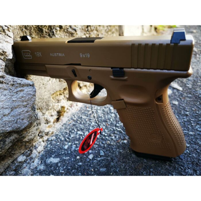 DOUBLE BELL Glock 19 GEN4 Gas Blowback Gel Blaster Full Engraving Resin Frame Edition Green Gas Version (Tan) - iHobby Online