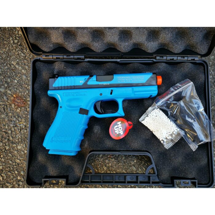 Double Bell Glock 19 Gen4 G19T Type Coloring Gas Blowback Gel Blaster Blue Practice Custom Green Gas Version - iHobby Online