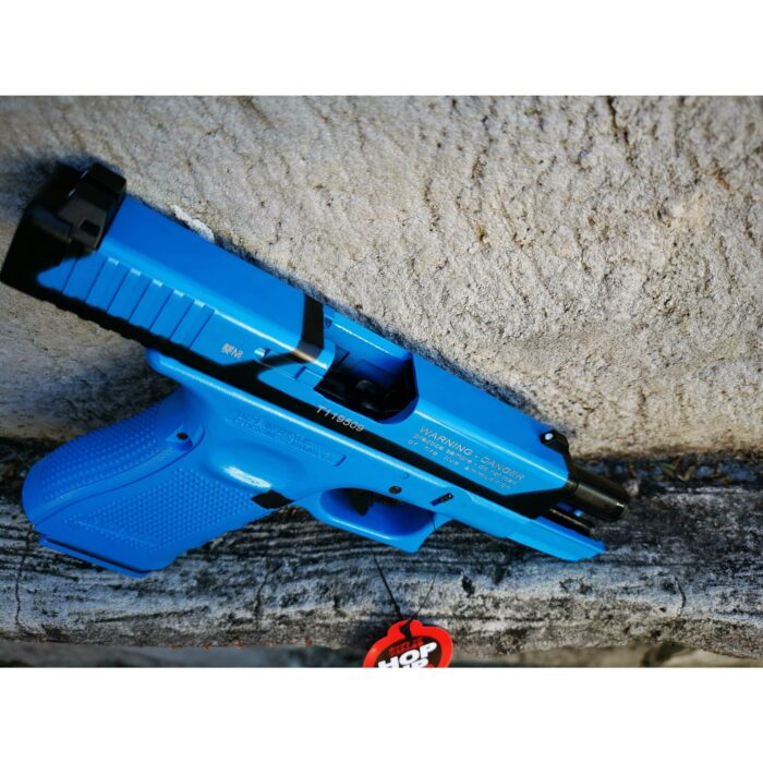 Double Bell Glock 19 Gen4 G19T Type Coloring Gas Blowback Gel Blaster Blue Practice Custom Green Gas Version - iHobby Online