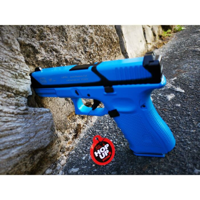 Double Bell Glock 19 Gen4 G19T Type Coloring Gas Blowback Gel Blaster Blue Practice Custom Green Gas Version - iHobby Online