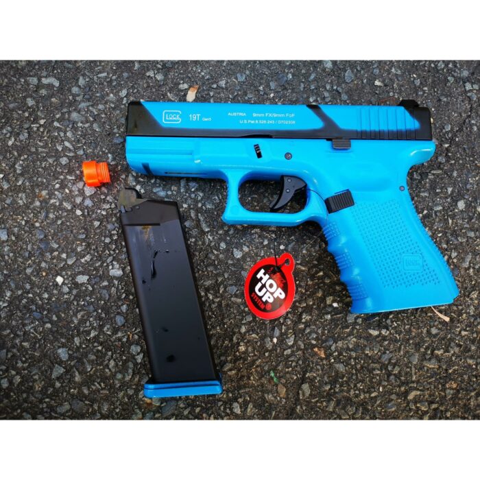 Double Bell Glock 19 Gen4 G19T Type Coloring Gas Blowback Gel Blaster Blue Practice Custom Green Gas Version - iHobby Online