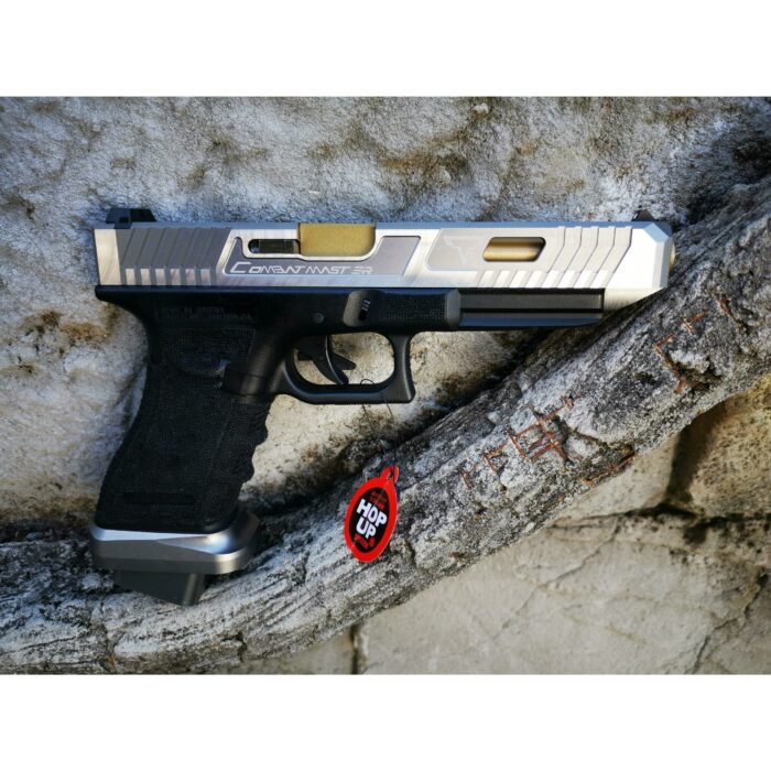 VIP Version - DOUBLE BELL Glock 34 TTI Type John Wick2 Combat Master Custom Gas Blowback Gel Blaster Silver Resin Frame Green Gas Version - iHobby Online