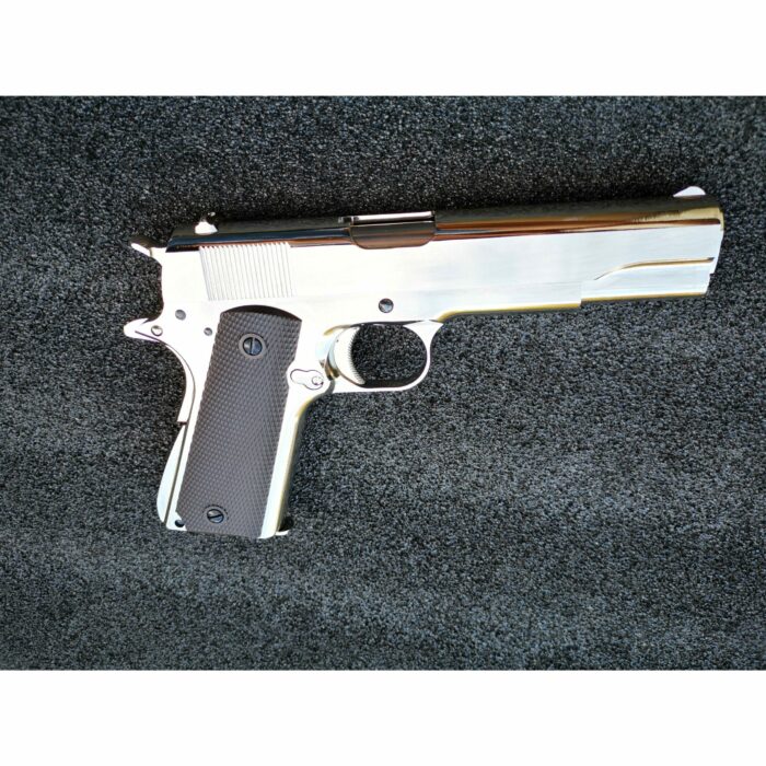 GOLDEN EAGLE 3305SV GM1911 GEL BLASTER GREEN GAS POWERED GAS BLOWBACK (Chrome with lasered) - iHobby Online