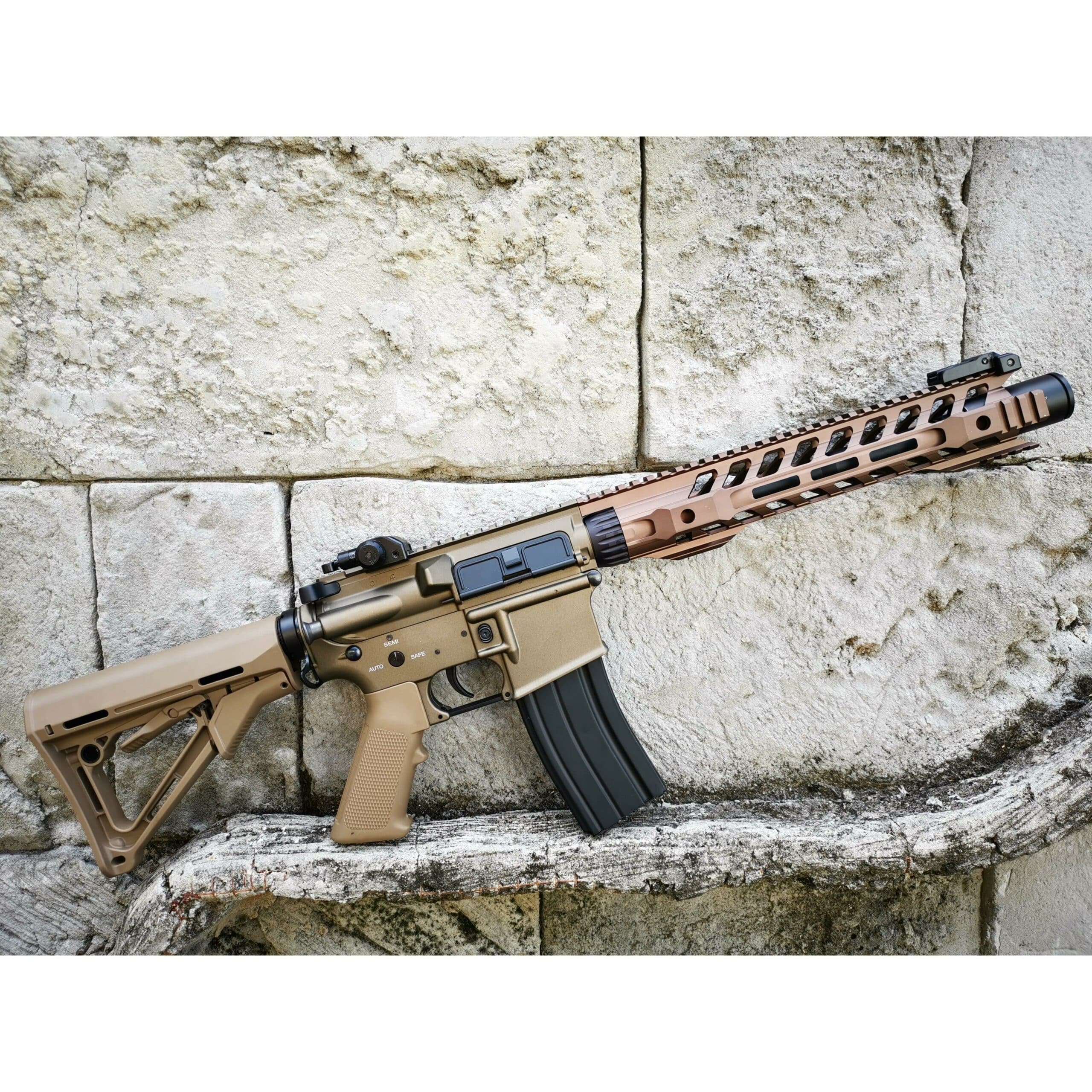 DOUBLE BELL M4 12" Handguard metal gel blaster AEG (Colour: Tan) - iHobby Online