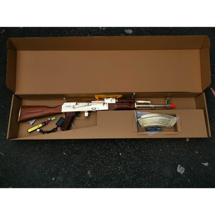 DOUBLE BELL GOLDED AK-47 METAL GEL BLASTER REAL WOOD CLASSIC VERSION - iHobby Online