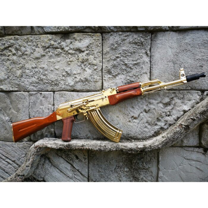 DOUBLE BELL GOLDED AK-47 METAL GEL BLASTER REAL WOOD CLASSIC VERSION - iHobby Online