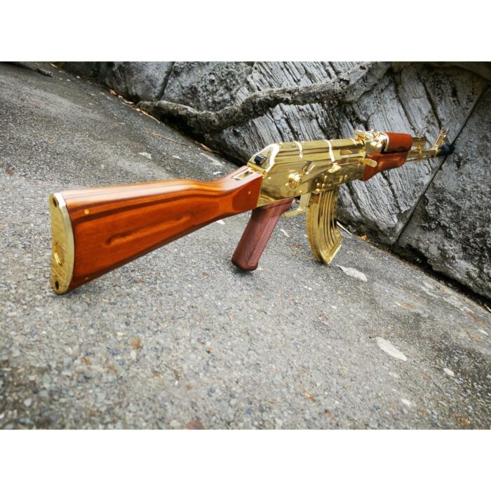 DOUBLE BELL GOLDED AK-47 METAL GEL BLASTER REAL WOOD CLASSIC VERSION - iHobby Online