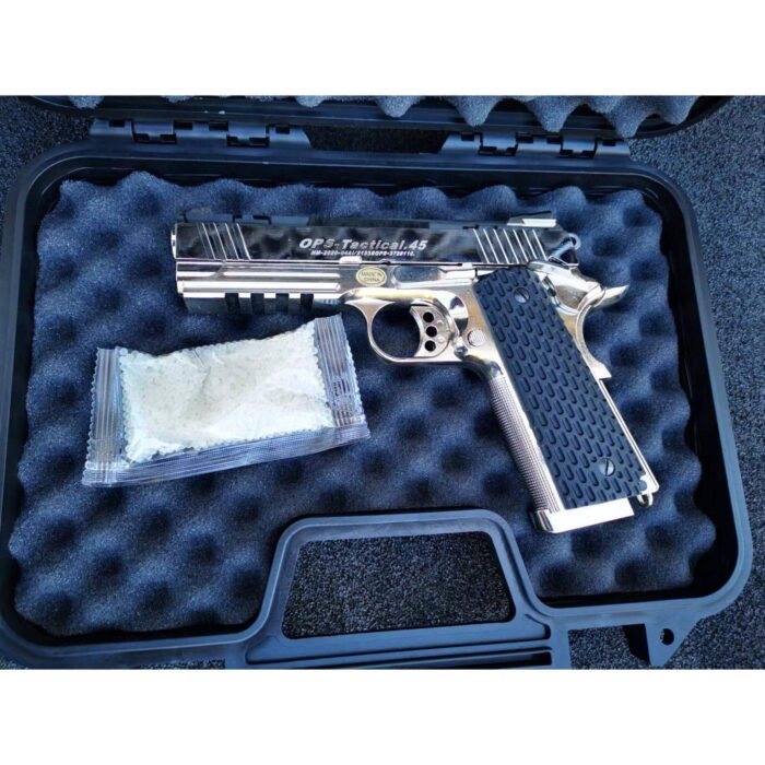 GOLDEN EAGLE 3309SV OPS Tactical .45 Full Metal GEL BLASTER GREEN GAS/CO2 POWERED Hi-Capa 4.3 VERSION GAS BLOWBACK(Chrome) - iHobby Online