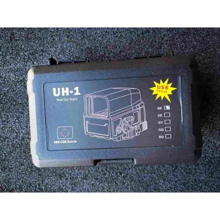 UH-1 Red Dot Sight EBR-CQB Reticle With USB Charge (Black colour) - iHobby Online