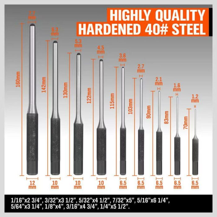 Roll Pin Punch Set Perfect Tool For Gunsmith, Jewelers, Watchmakers. Engineers, Carpenters - iHobby Online
