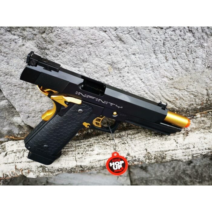 DOUBLE BELL HI-CAPA 5.1 INFINITY Gel blaster Gas POWERED Blowback (Black with Golden) - iHobby Online
