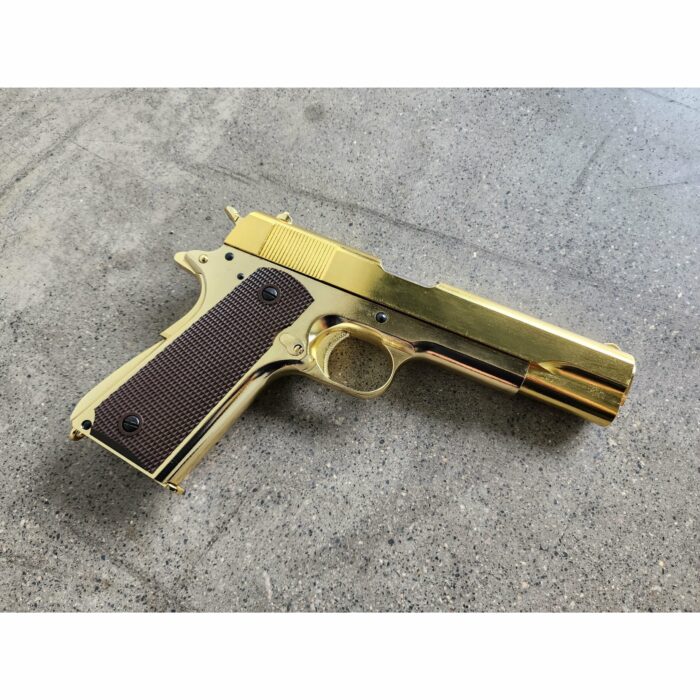 GOLDEN EAGLE 3305GD GM1911 GEL BLASTER GREEN GAS POWERED GAS BLOWBACK (Golden Chrome) - Image 2