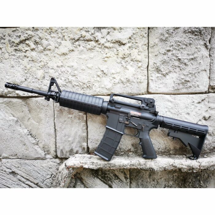 GOLDEN EAGLE MC6604M M4A1 FULL METAL GAS POWERED GEL BLASTER GREEN GAS BLOWBACK RIFLE (Colour: Black)