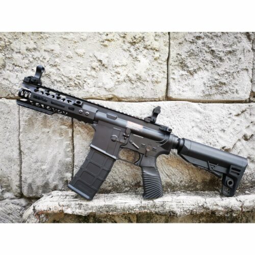 GOLDEN EAGLE MC6597M M4 7" M-LOK COBRA FULL METAL GEL BLASTER GREEN GAS POWERED GAS BLOWBACK RIFLE (Colour: Black)
