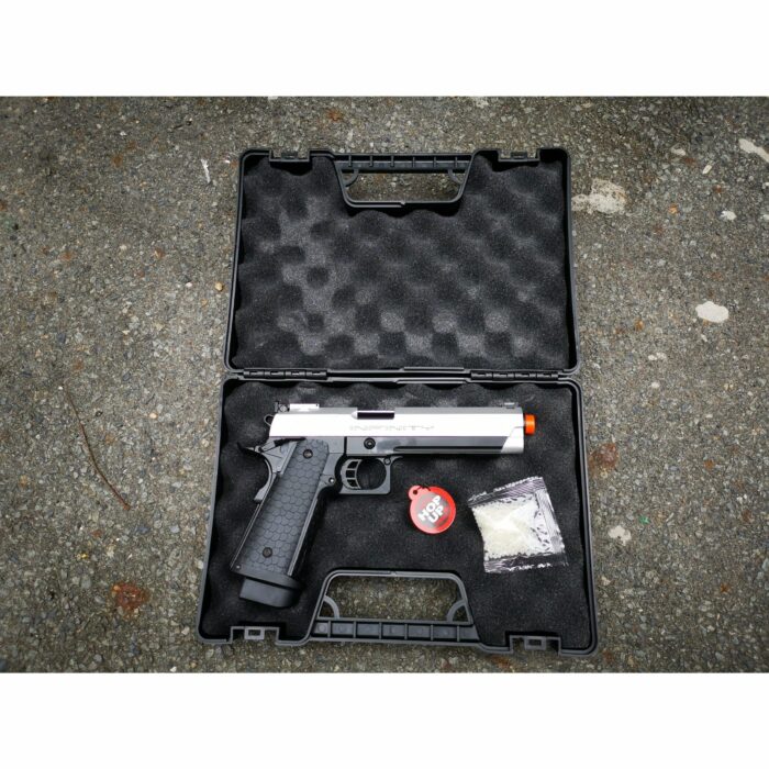 DOUBLE BELL INFINITY 795Y HI-CAPA 5.1 Gel blaster Gas POWERED Blowback (Black with Silver) - Image 3