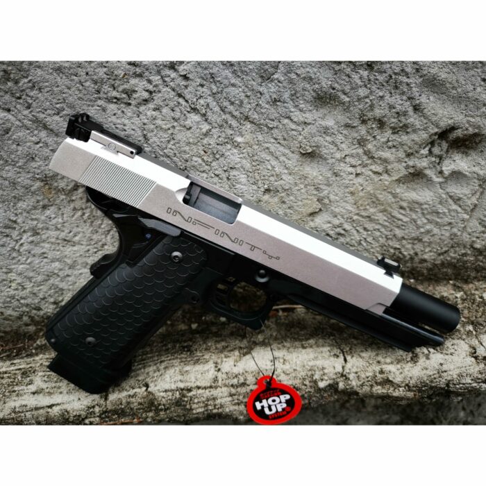 DOUBLE BELL INFINITY 795Y HI-CAPA 5.1 Gel blaster Gas POWERED Blowback (Black with Silver) - Image 5