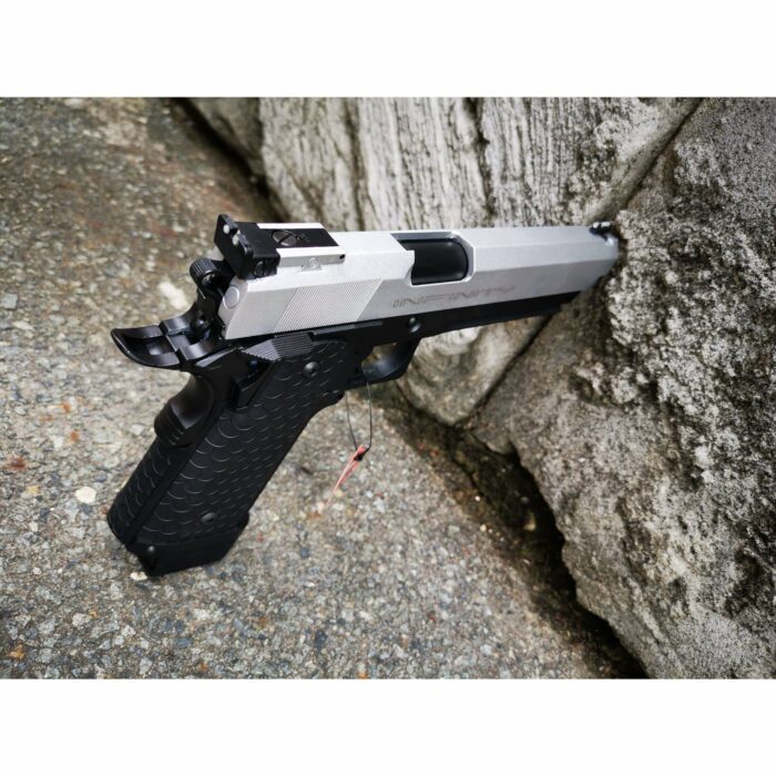 DOUBLE BELL INFINITY 795Y HI-CAPA 5.1 Gel blaster Gas POWERED Blowback (Black with Silver) - Image 7