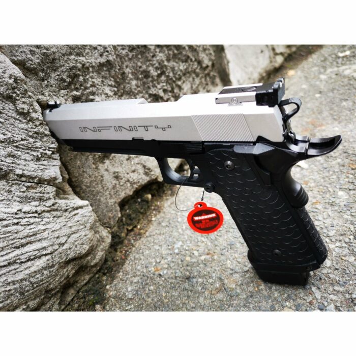 DOUBLE BELL INFINITY 795Y HI-CAPA 5.1 Gel blaster Gas POWERED Blowback (Black with Silver) - Image 8