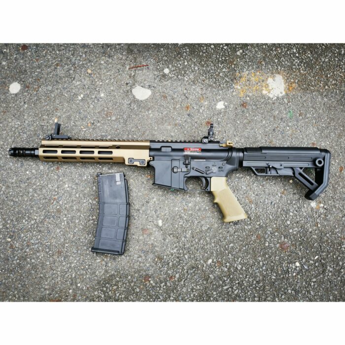 GOLDEN EAGLE MC6595MT MK16 9" M-LOK FULL METAL GEL BLASTER GREEN GAS POWERED GAS BLOWBACK RIFLE (Colour: TAN) - Image 12