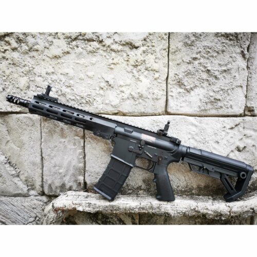 GOLDEN EAGLE MC6595M MK16 9" M-LOK FULL METAL GEL BLASTER GREEN GAS POWERED GAS BLOWBACK RIFLE (Colour: Black)