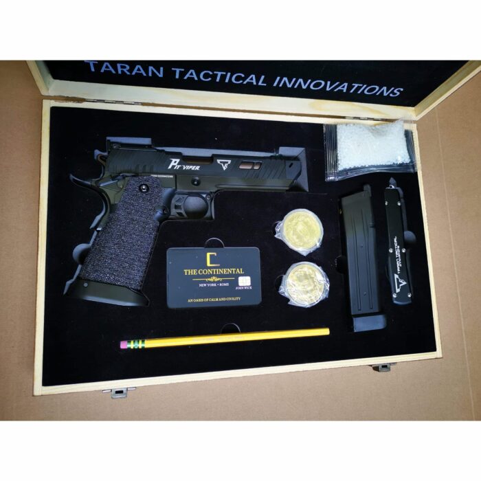 TTI PIT VIPER Style John Wick Pistol With Wood Case Hi-Capa GBB Gel Blaster (G3356+)