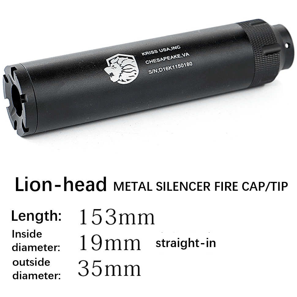 Lion-head Metal Suppressor Silencer (Colour: Black) - iHobby Online