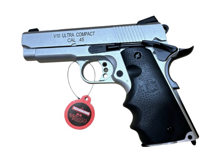 DOUBLE BELL 793Y V10 ULTRA COMPACT CAL.45 Gel blaster Gas POWERED Blowback (Silver) - Image 4
