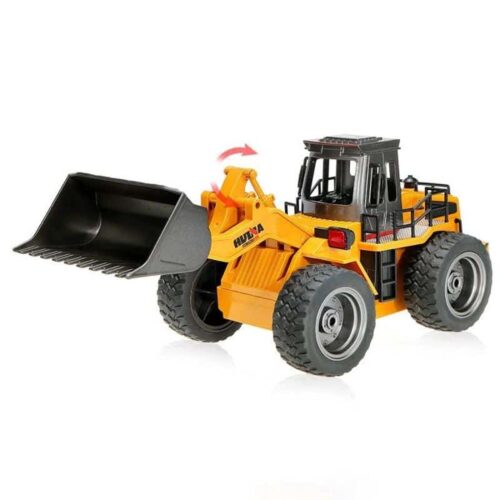 HUINA Toys 1520 1:18 2.4GHz 6CH RC Bulldozer Coaste Alloy Bucket - RTR - DEEP Yellow - iHobby Online
