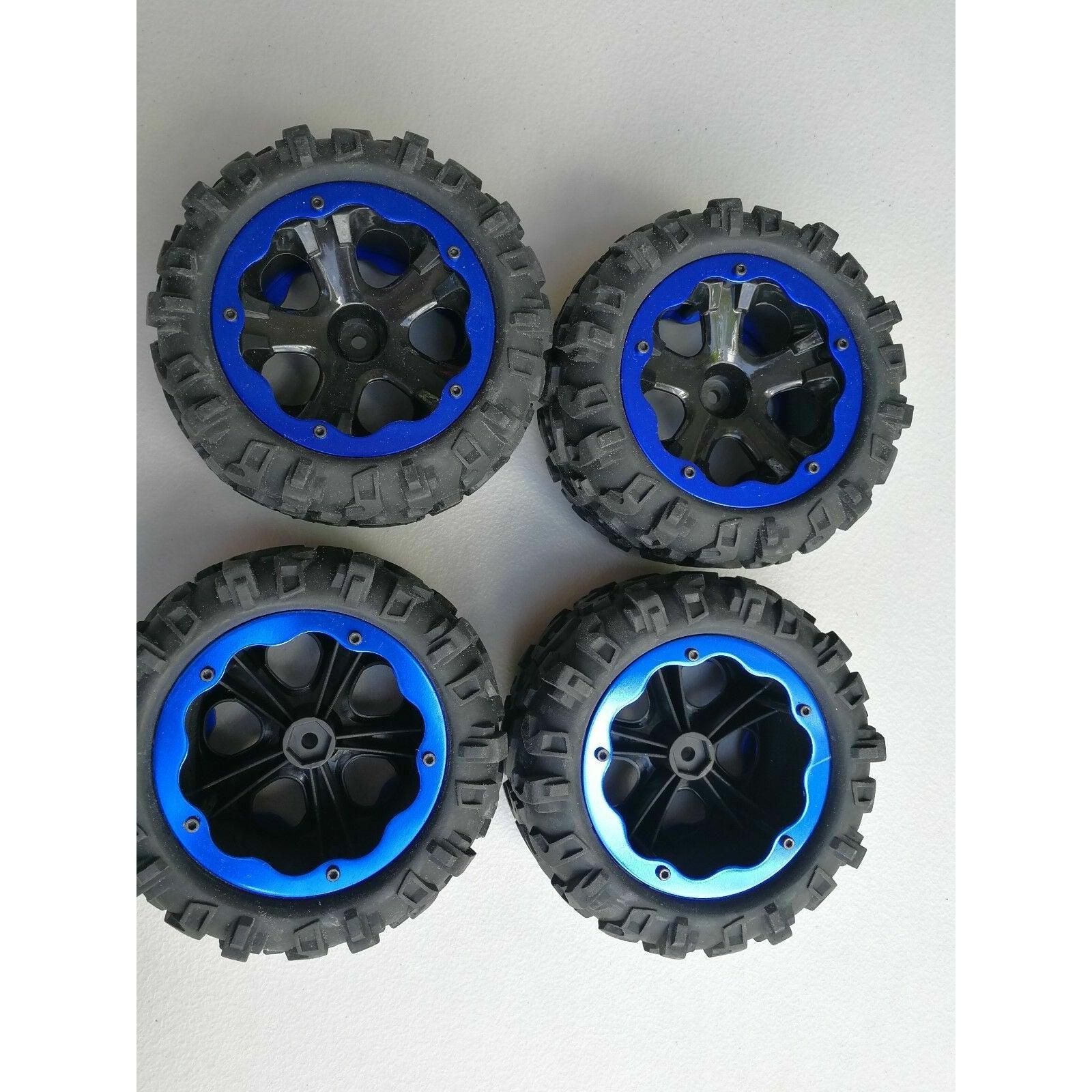 4 PCS Wheel Rim & Tires Remo Hobby 1:10 1:8 Monster truck RC Car 12mm Hub P3978