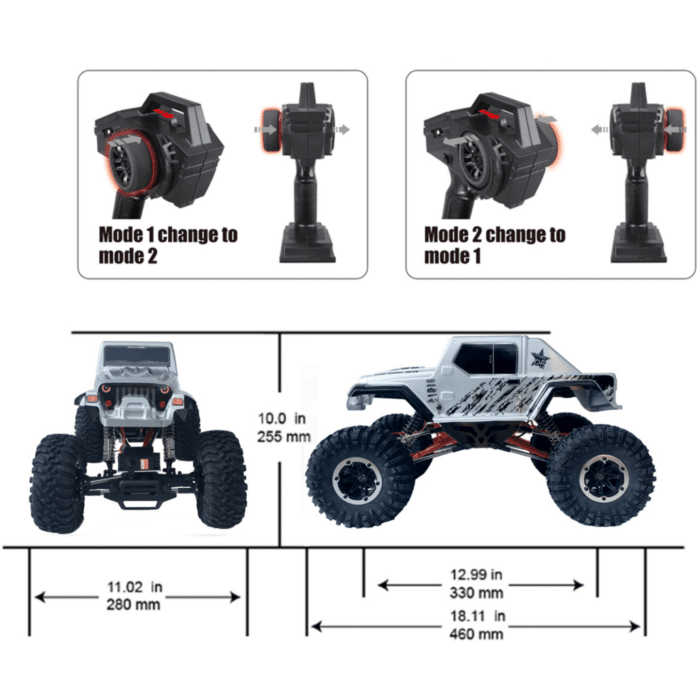 Remote Control RC Rock Crawler JEEP 2.4Ghz 2WS Off Road 1/10 Scale REMO HOBBY